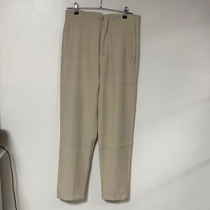 Women's High-Rise Straight Trousers in Beige